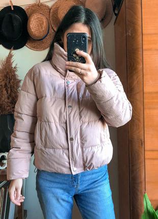 Рожева коротка курточка пуховичок від primark/ розовая короткая пуховик зима/осень