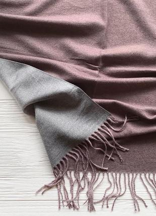 Женский кашемировый шарф осень зима серо-фиолетовый4 фото