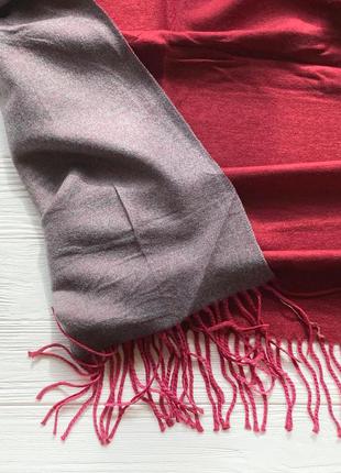 Бордовый кашемировый шарф двусторонний4 фото