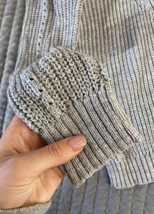 Серый базовый свитер косичка, кофта5 фото
