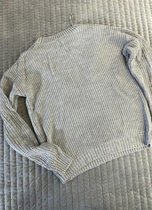 Серый базовый свитер косичка, кофта6 фото
