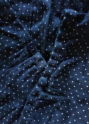 Блуза в горох в винтажном стиле на пуговицах хлопок5 фото