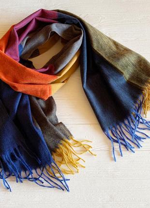 Яскравий кашеміровий шарф жіночий2 фото