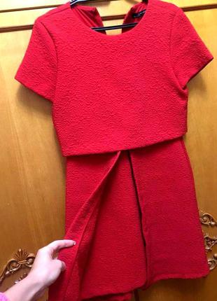Платье красное zara women xs3 фото