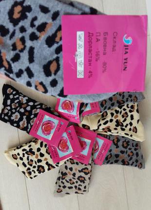 Носки с леопардовым принтом3 фото