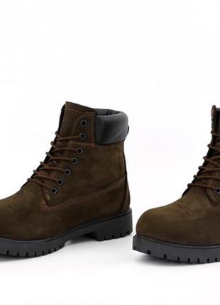 ❄️timberland dark brown winter❄️черевики тімберленд зимові з хутром, зимні черевики