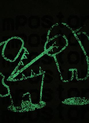 ✅крутой джемпер со светящимся рисунком "among us" амонг ас надпись"