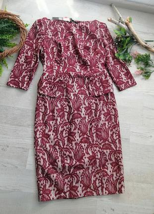 Сукня нова сток бордова мереживо з утяжкою1 фото