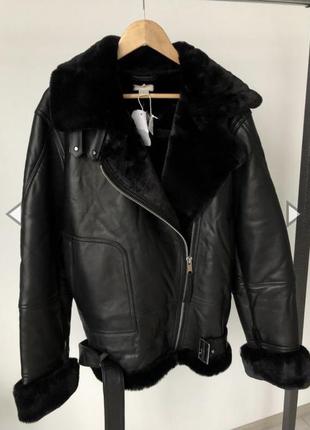 Дубленка h&m, косуха, авиатор кожаная h&m, 42-44р
