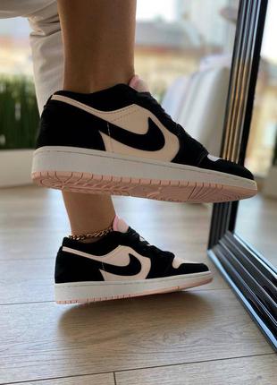 😍✴️🤩nike air jordan 1 low black pink🌺🍁😍шикарные женские низкие кроссовки найк джордан 19 фото