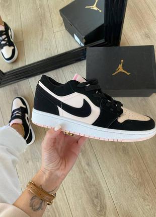 😍✴️🤩nike air jordan 1 low black pink🌺🍁😍шикарные женские низкие кроссовки найк джордан 13 фото