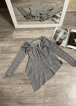 Кофта с баской в клетку river island