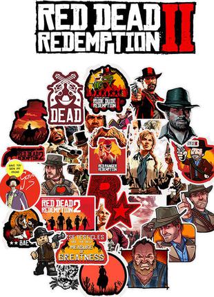 Набор виниловых стикеров наклеек red dead redemption 25шт матовая версия