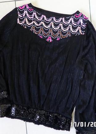 Нарядна блузка з паєтками xl-xxl