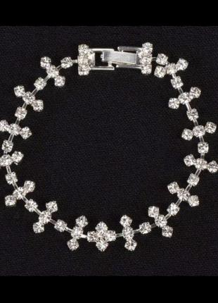 🏵ошатний вечірній браслет в стразах, новий! арт. 16452 фото