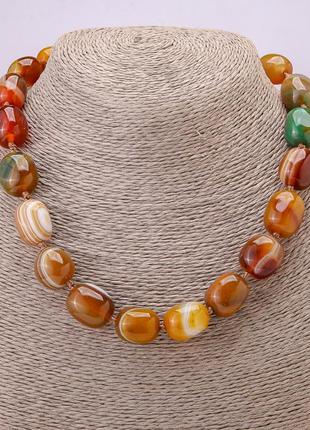 Бусы из натурального камня агат