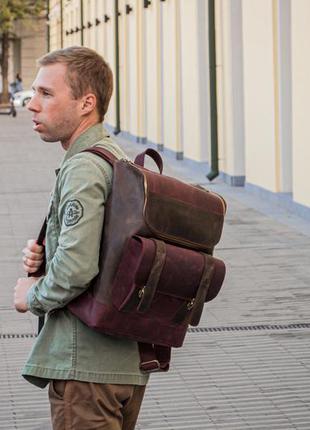 Шкіряний міський рюкзак, чоловічий рюкзак зі шкіри8 фото