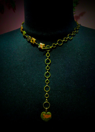 Дизайнерське кольє браслет сережки яшма натуральні камені подарунок бохо майка світшот кеди куртка топ6 фото