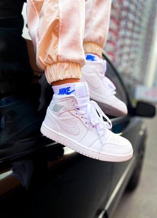 Жіночі кросівки nike air jordan 1 mid "white" 🔺 найк аїр джордан білі