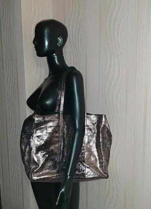 Сумка кожа с блестками от mango 2