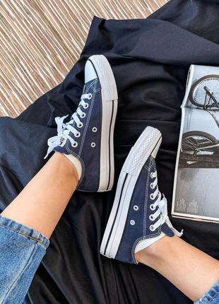 Dark blue converse low tops sale