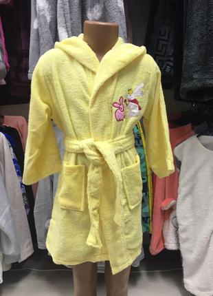 Дитячий махровий халат з вушками nusa для дівчаток