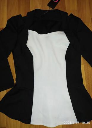 Строгая, элегантная блуза с баской xs, s3 фото