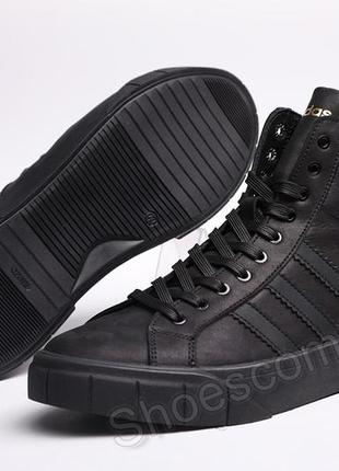 Мужские зимние кожаные спортивные ботинки a-series terrex black b - 629 фото
