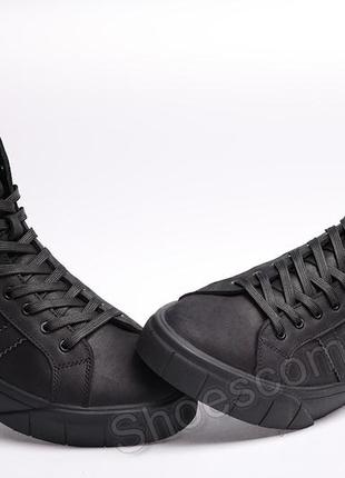 Мужские зимние кожаные спортивные ботинки a-series terrex black b - 6210 фото