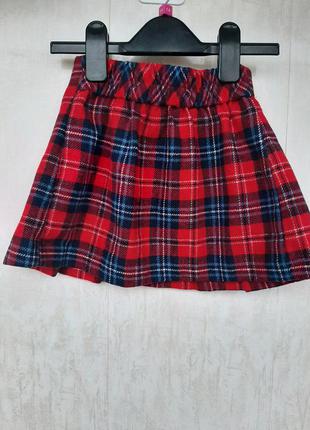 Теплая юбка-шотландка в клетку2 фото