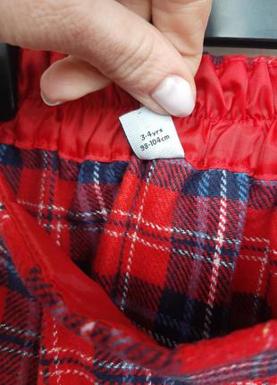 Теплая юбка-шотландка в клетку3 фото