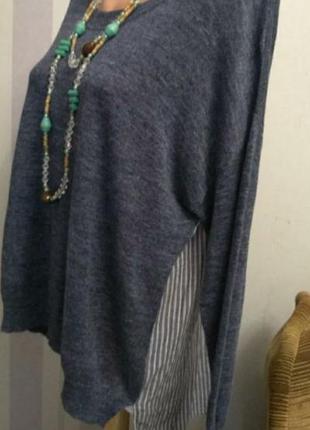 Легкий тонкий свитер льняной рубашка блузка5 фото