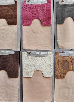 Великий вибір килимків для ванной на гумовій основі 100х60+60х50 виробництва туреччина5 фото