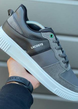 Чоловічі замшеві кросівки сірого кольору lacoste 🆕стильні лакоста6 фото