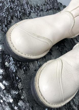 Винтажные высокие байкерские белые кожаные ботинки боты сапоги грубые rundholz owens3 фото