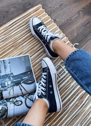 Converse low navy blue женские кеды конверс синие5 фото