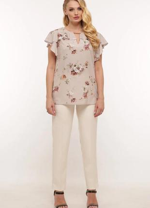 Воздушная летняя женская блузка plus size, 52-58 размер