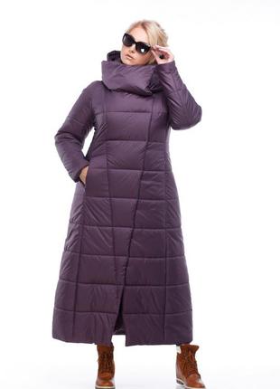 Женская модная зимняя очень теплая куртка пуховик длинная 42 - 54 большие размеры4 фото