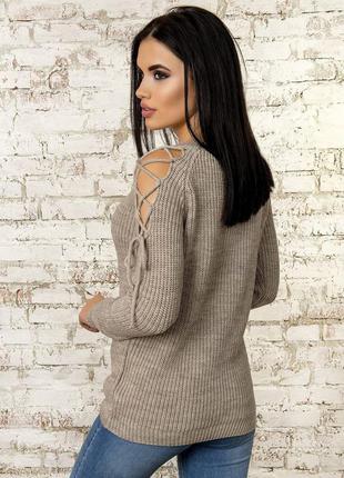 Нарядный женский свитер с открытыми плечами и жемчугом, размер от 42 до 467 фото