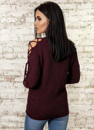 Нарядный женский свитер с открытыми плечами и жемчугом, размер от 42 до 462 фото
