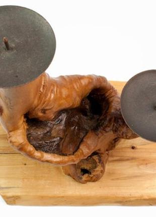 Деревянный декоративный подсвечник