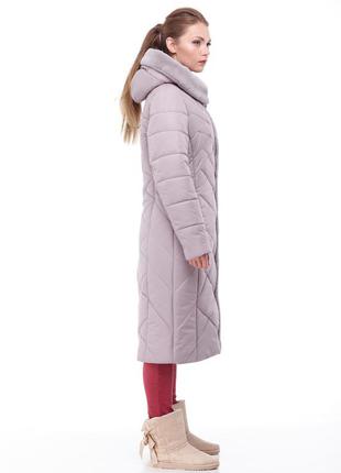 Жіноче зимове пальто на синтепухе з кроликом великих розмірів від 48 до 642 фото