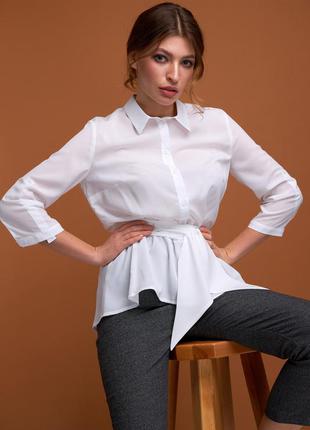 Асиметрична біла жіноча блуза, розмір від 42 до 48