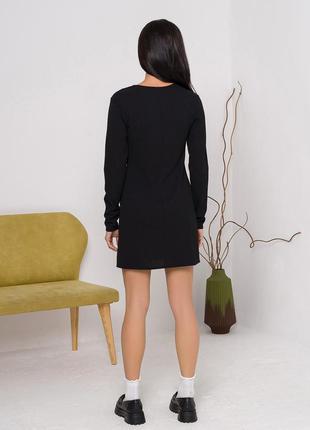 Чорна сукня з розрізом3 фото