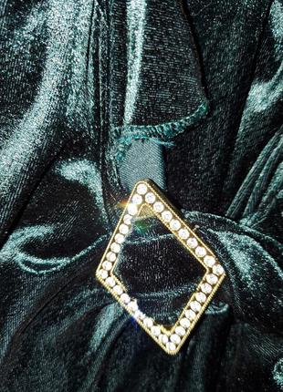 Довга оксамитова велюрову сукню смарагдового кольору wallis англія8 фото