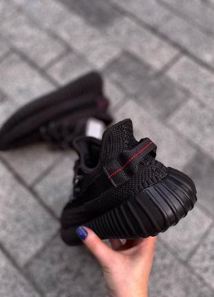 Adidas yeezy 350 v2 black (рефлективные шнурки) ♦️женские кроссовки адидас изи буст2 фото