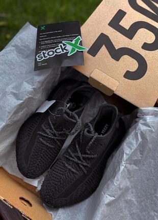 Adidas yeezy 350 v2 black (рефлективные шнурки) ♦️женские кроссовки адидас изи буст10 фото