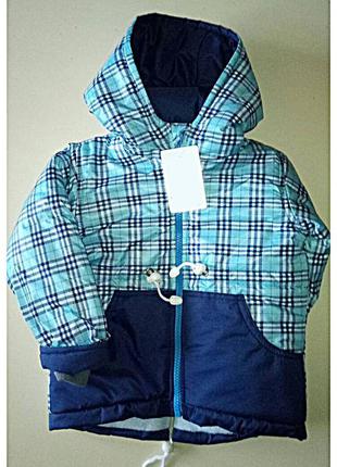 Куртка парка р 98-104 3 4 года весна осень для мальчика детская весенняя осенняя термо на флисе 3395 синий б