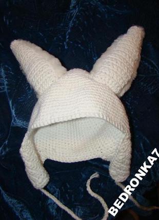 Шапка заяц,  ручная робота! хлопок