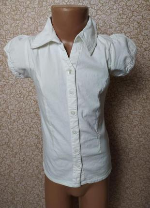 Рубашка белая, детская. школькая форма. б/у рост 116-1221 фото